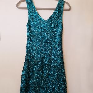 Turquoise/Blue Amber Blue Sequin Dress